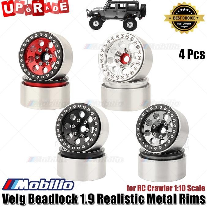 Velg RC Metal Beadlock 1.9" Wheel Hub Rims for 1/10 RC Crawler