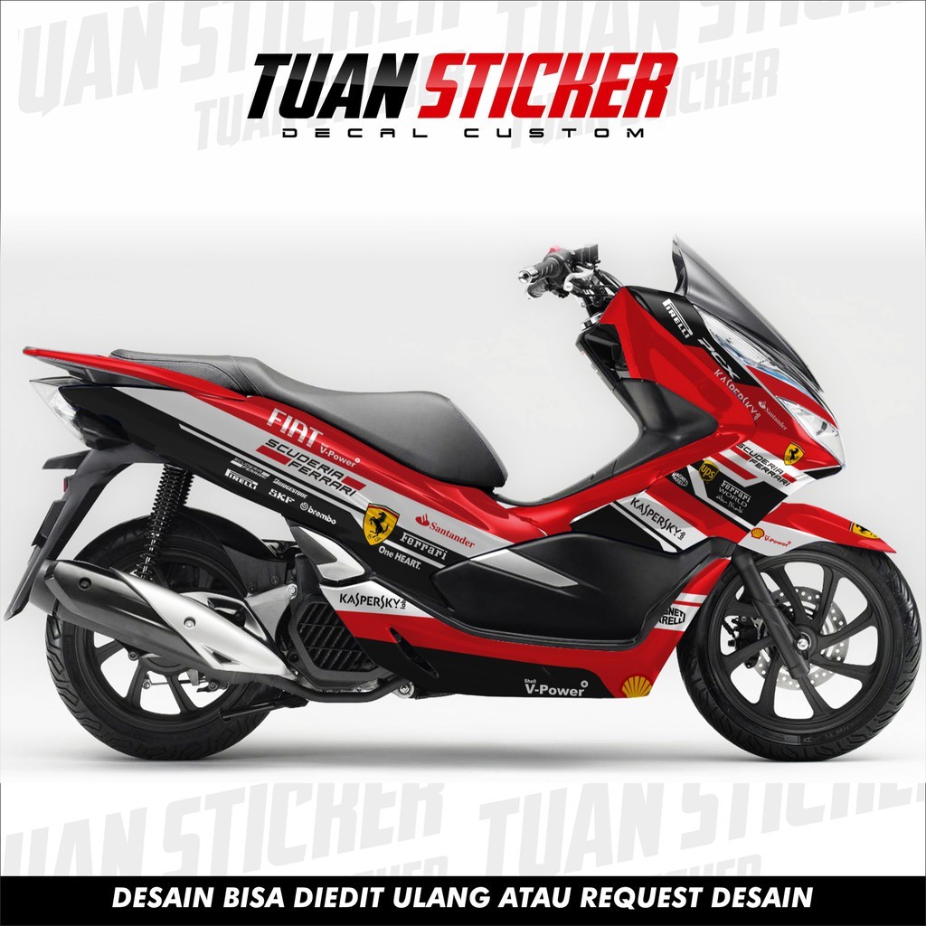 Sticker decal PCX , Striping PCX , Sticker PCX , Sticker Honda PCX Ferrari
