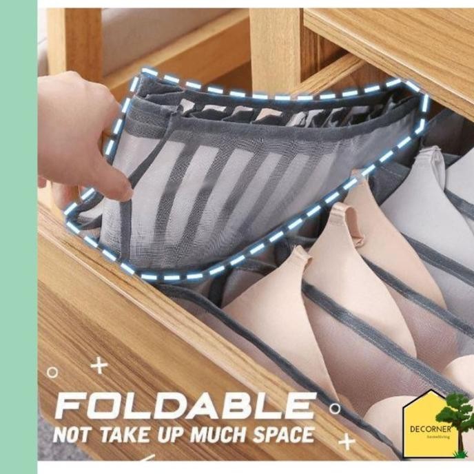 Bra Organizer Sekat Penyimpanan Bh Dan Cd Transparan Foldable