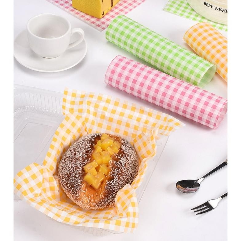 

ghs-55 100Pcs Wax Paper Sandwich Wrapping Paper Kertas Greaseproof Kertas Penggoreng Udara Terlaris