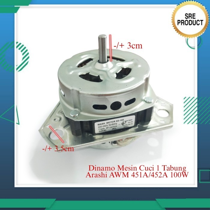 DINAMO MESIN CUCI MINI PORTABLE 1 TABUNG ARASHI 100W