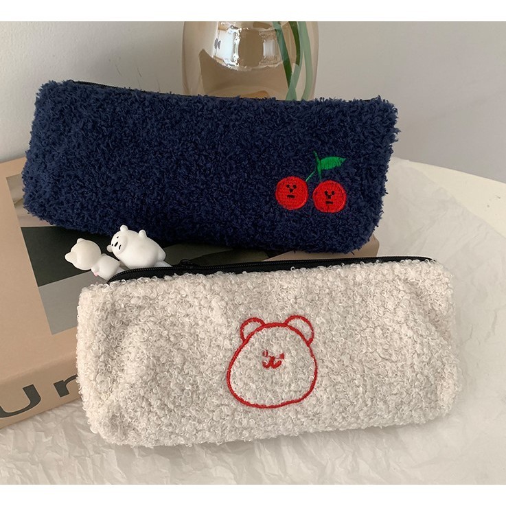 

D99 [MILOLI] KOTAK PENSIL BULU MINIMALIS AESTHETIC KOREAN STYLE STATIONERY - F0055 FQS