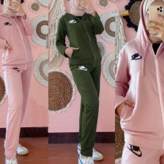 Baju Olahraga Wanita Setelan Hijab Sport Niikee Zumba Senam Army