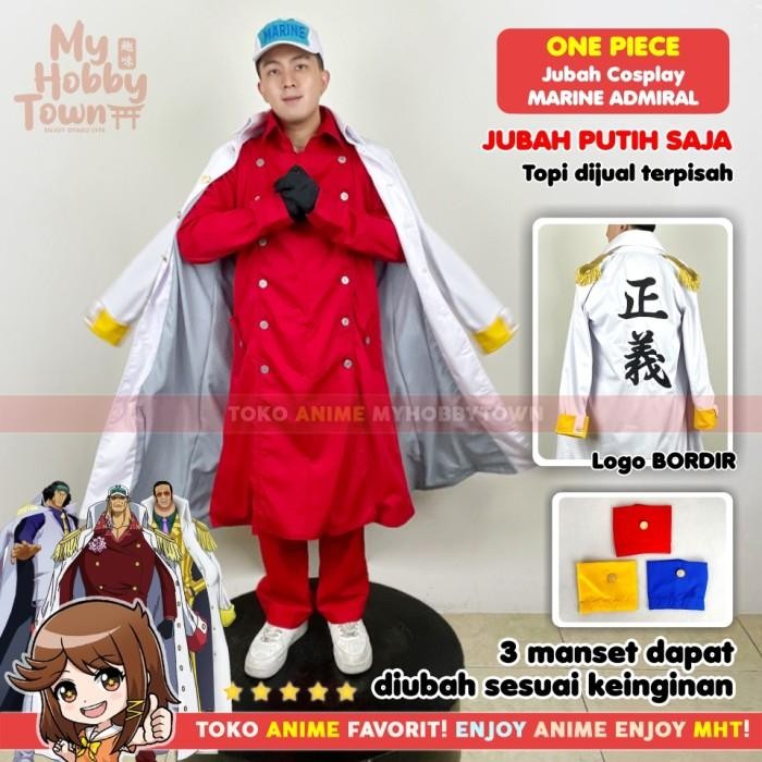 Jubah Cosplay Anime One Piece Marine Admiral Akainu Aokiji Kizaru