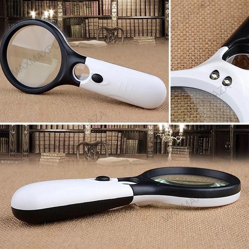 

u-45 2in1 Magnifier Gelas Kaca Pembesar Dengan Lampu 3 LED Loop Magnifying Untuk Membaca dan Perhiasan Viral