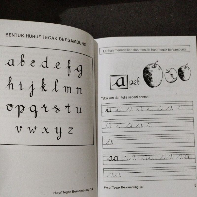 

buku belajar menulis huruf tegak bersambung 1a& 1b (15x24cm)