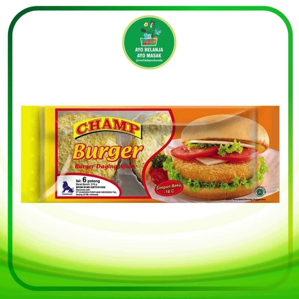 

CHAMP Chicken Burger isi 6 - Burger Daging Ayam