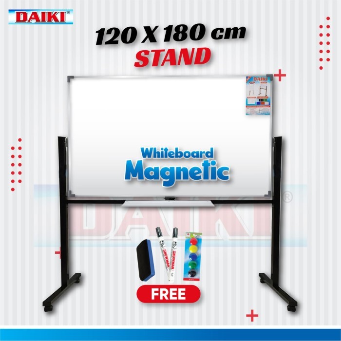 

Terbaru Papan Tulis / Whiteboard Daiki Magnet Double Face Stand Uk 120X180 Cm Promo Ready Stok