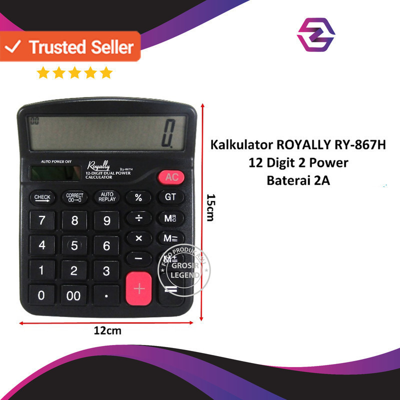 

KALKULATOR ROYALLY RY-867H 12 DIGIT 2 POWER