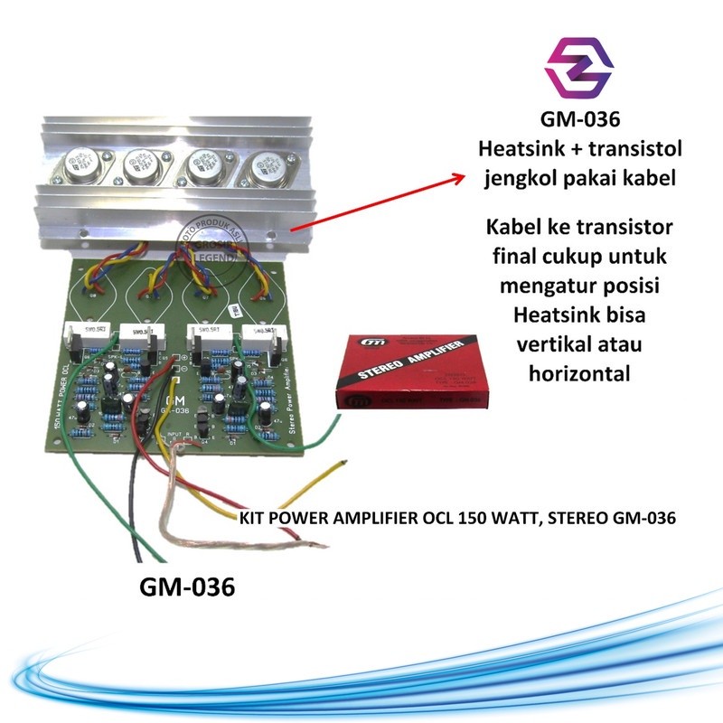 Kit power amplifier ocl 150W stereo GM 036