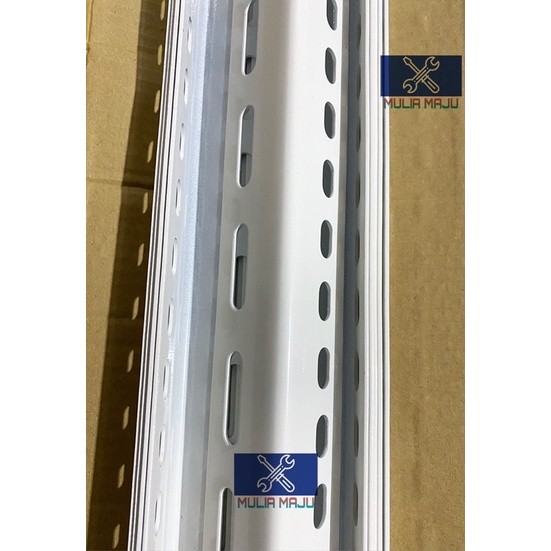 Besi siku lubang 2li PUTIH /besi siku rak 2lix38mmx3meter SUPER TEBAL (perbatang)