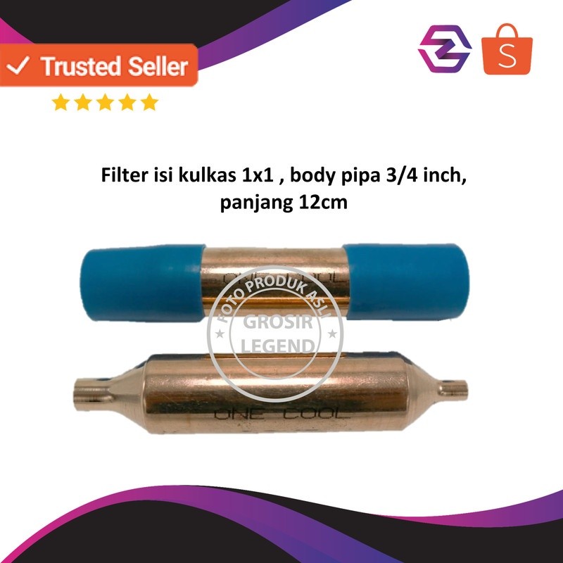 Filter isi kulkas 1x1 body pipa 3/4 inch panjang 12 cm