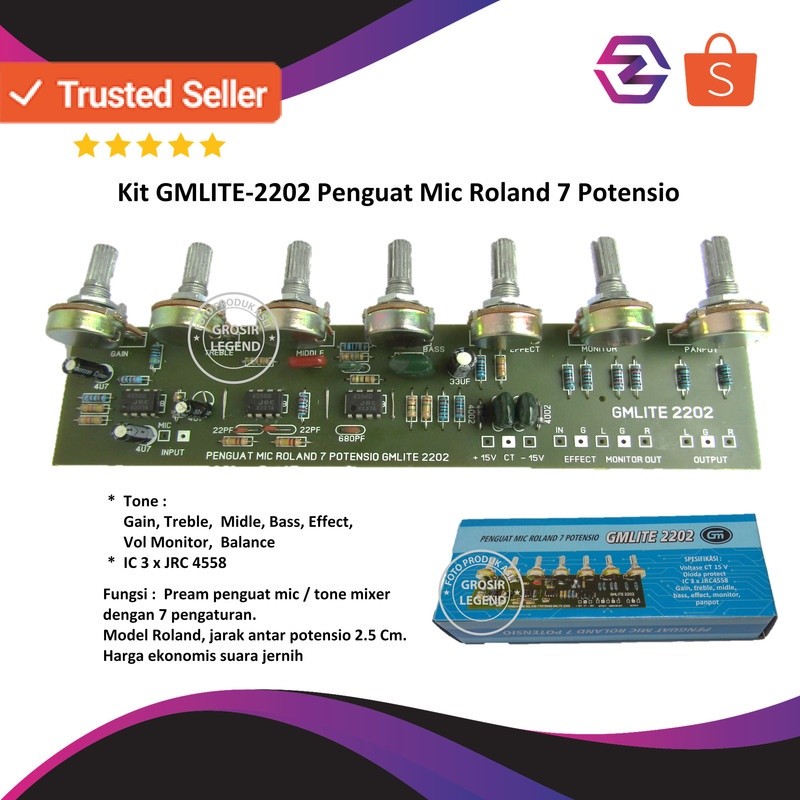 Kit Penguat Mic Roland 7 Potensio GMLITE 2202