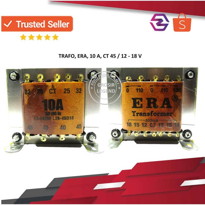 Trafo travo 10A ampere 45V CT Era murni tembaga