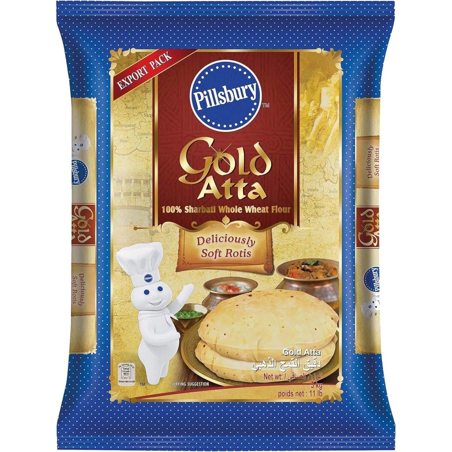 

Produk Unggulan] GOLD ATTA PILLSBURY 5KG / Tepung Gandum Sharbati