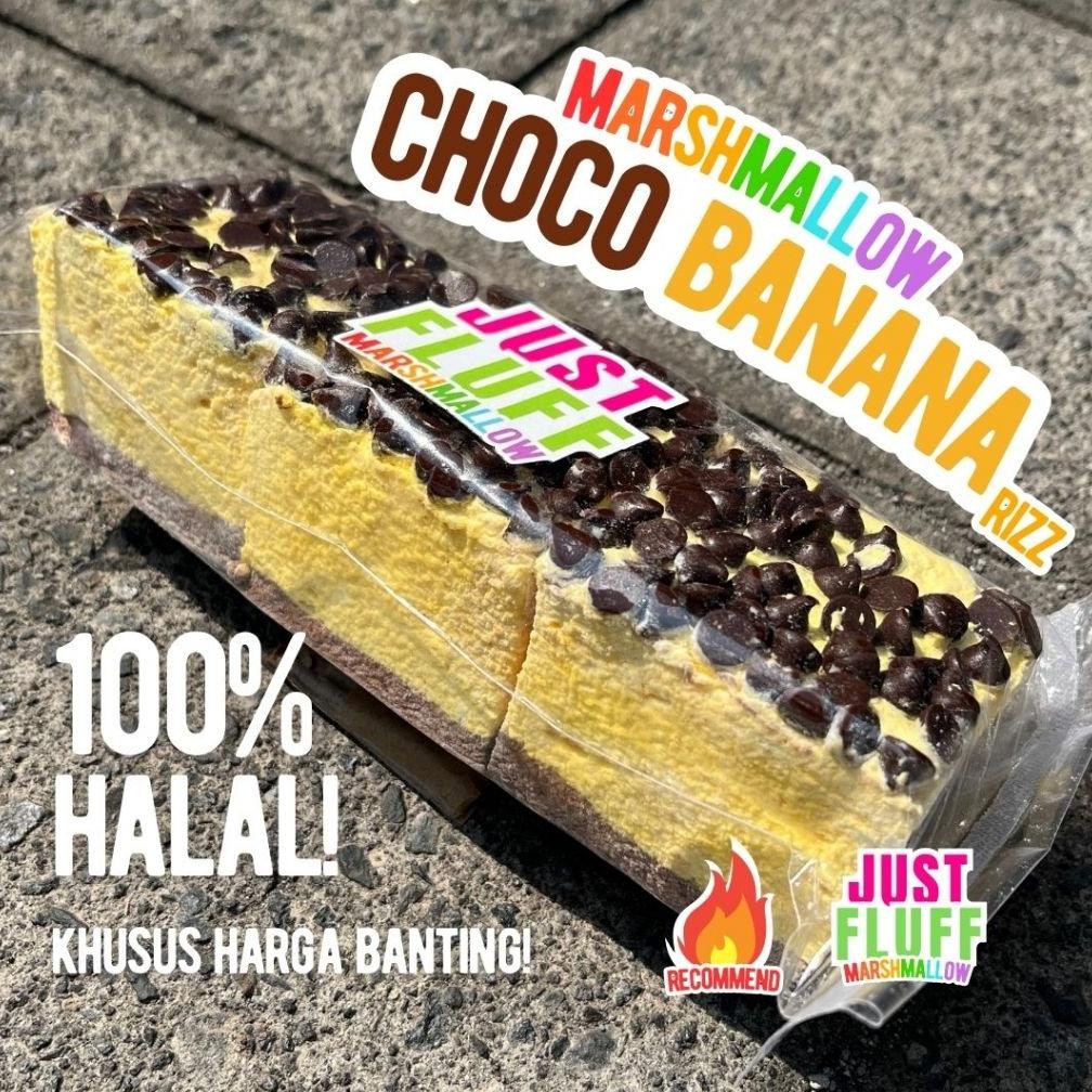 

Marshmallow JustFluff Choco Banana [HALAL] [3 KOTAK] Gourmet Marshmallow JustFluff