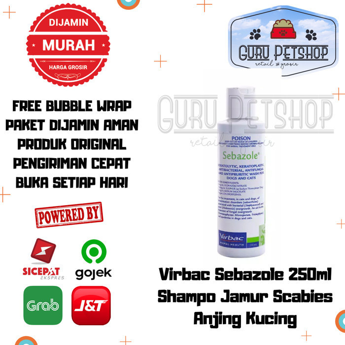 Virbac Sebazole 250Ml Sebazole Shampo Jamur Scabies Anjing Kucing