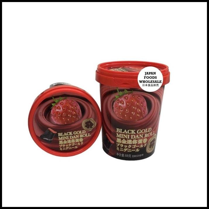 

Melundo Black Golden Mini Egg Roll Strawberry Flavor/ Biskuit /Cemilan