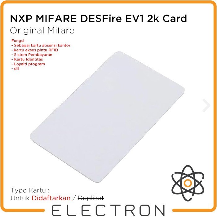 

NXP MIFARE DESFire EV1 2k Card RFID NFC 13.56MHz 2kB MF3ICD21 7Byte