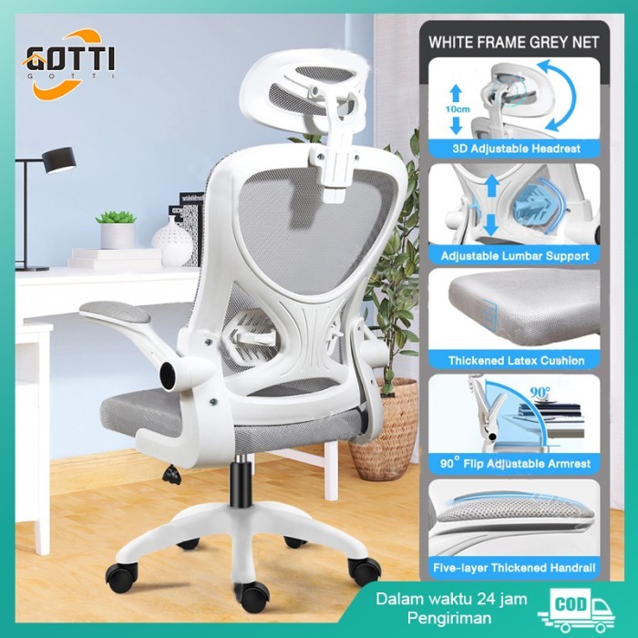 Kursi Gaming - Gaming Chair / Kursi Kantor / Kursi Ergonomis-Kaki Baja