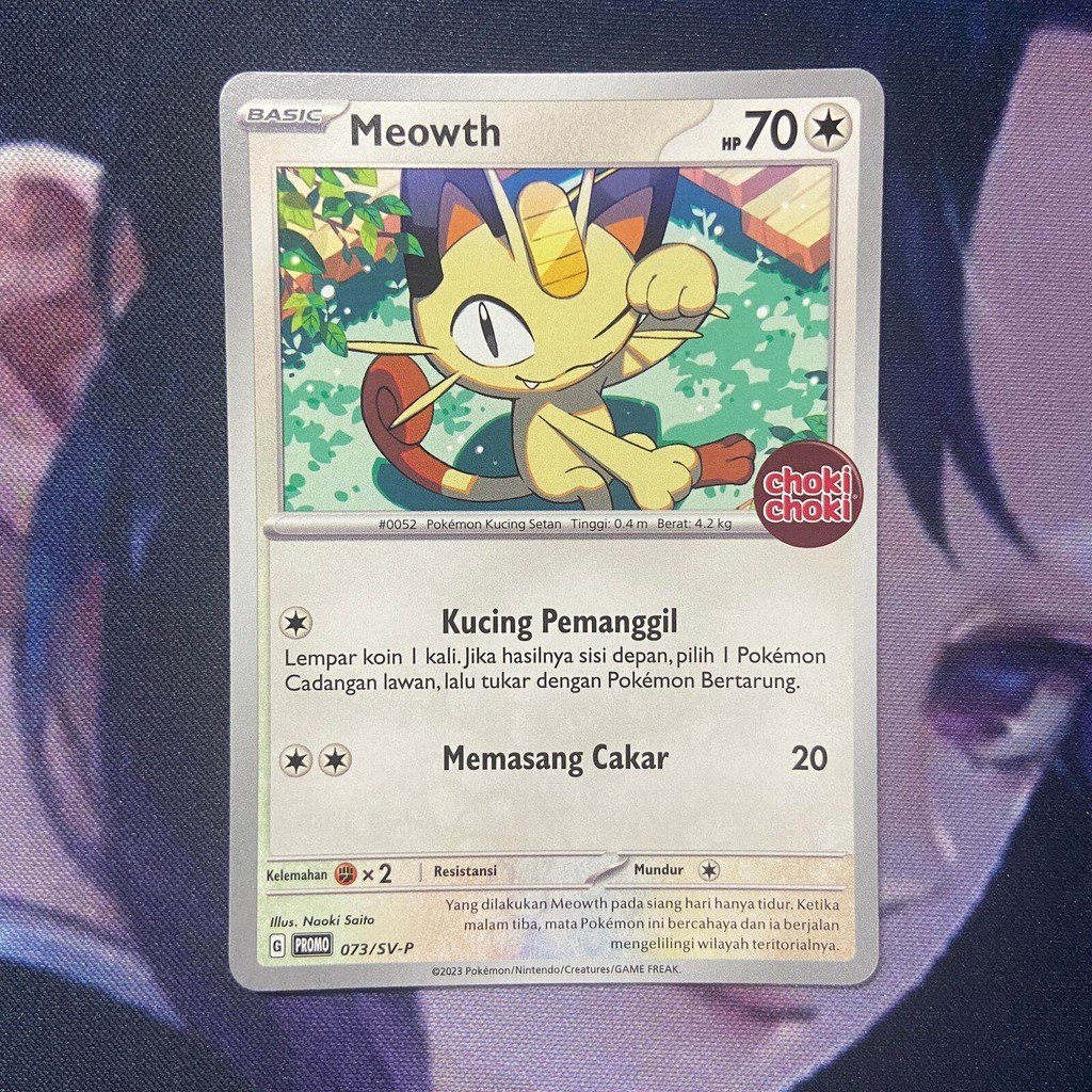 pokemon (ID) meowth choki choki - PROMO 073/SV-P - NO FOIL