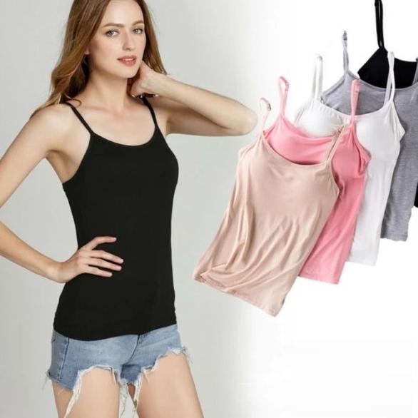 Tally Tank Top Cup Bra Singlet Kaos Dalaman Atasan Wanita Remaja