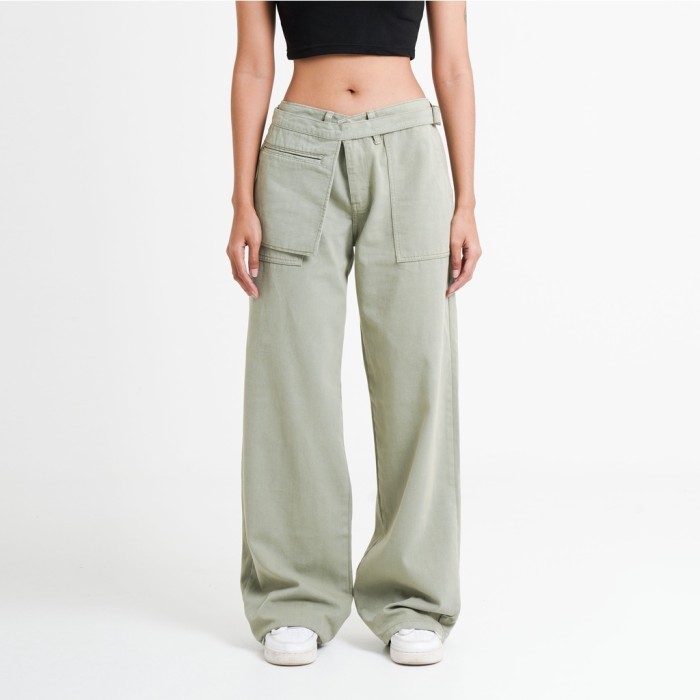 TERBAIK Amigos de Nimes - La Passenger Olive - Kulot Pant with Bag