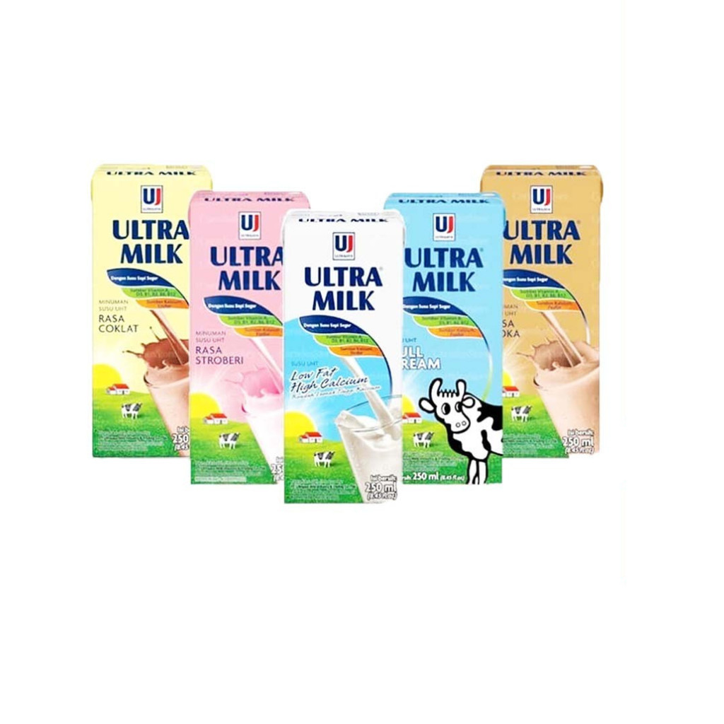 

Ultra Milk susu UHT 250ml Full Cream Strawberry Cokelat