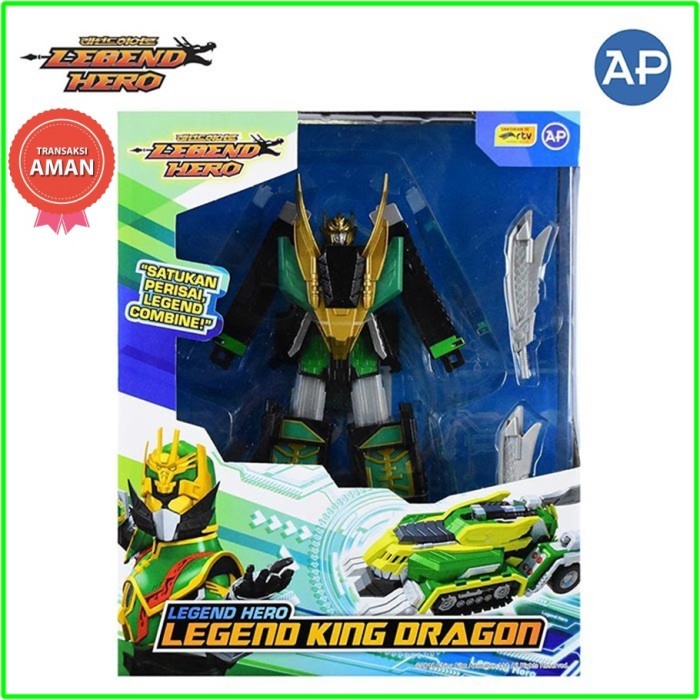 Licy King Dragon Mainan Robot Naga Legend Hero Ganwu Hijau Bs Berubah Bentu