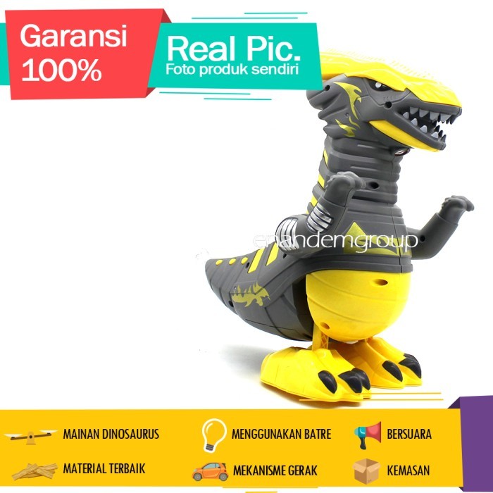 Licy Mainan Anak Laki Laki Robot Dinosaurus Dance Bergerak Bersuara Led