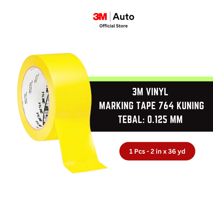 

Sale 3M Vinyl Marking Tape 764 Kuning, 2 In X 36 Yd, Tebal: 0.125 Mm