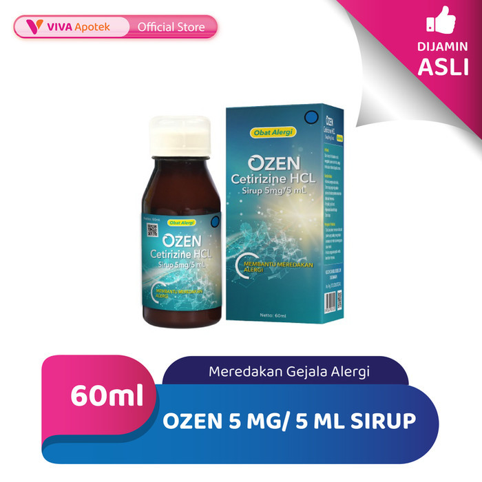 Ozen 5 mg/ 5 ml Sirup / Cetirizine HCl / Alergi / Rhinitis (60 ml)