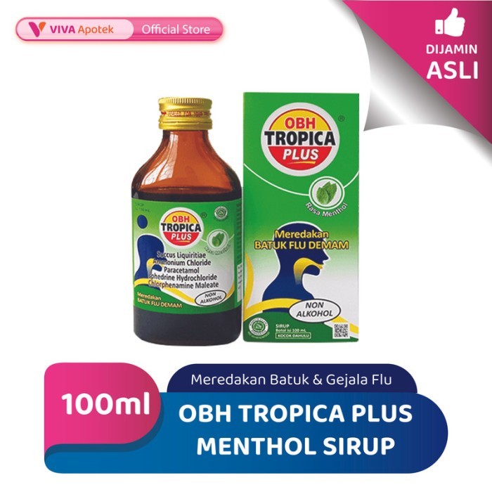 OBH Tropica Plus Menthol Sirup Meredakan Batuk & Gejala Flu (100 ml)