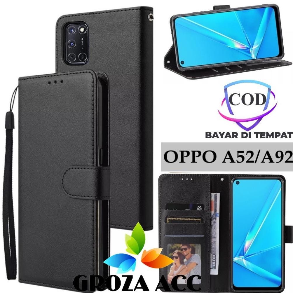 Kualitassuper Flip Case Oppo A52/A92 Case Wallet Kulit Casing Dompet Case Wallet Leather Flip Case O
