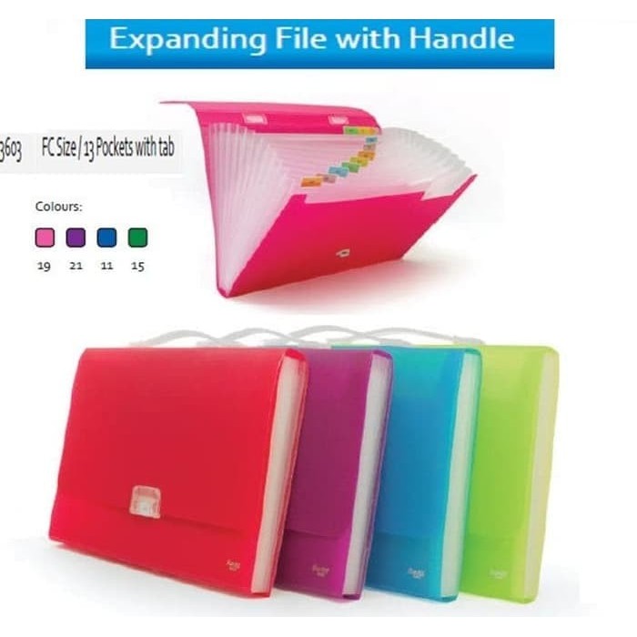 

Bantex Expanding File With Handle Folio - Ref.3603/13Pocket