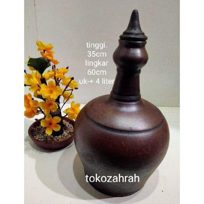 Han Kendi Air Tanah Liat Tanpa Cucuk/Tanpa Pancuran Uk.4 Liter. Unik Dan