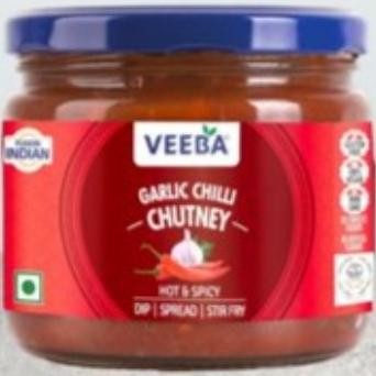 

+++++] GARLIC CHILLI CHUTNEY VEEBA 320G HOT & SPICY / Saos Bawang Putih Dan Cabe Merah