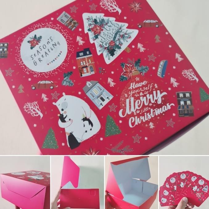 monggo] Dus Natal Uk. 20x20x10 cm " Season Greatings "