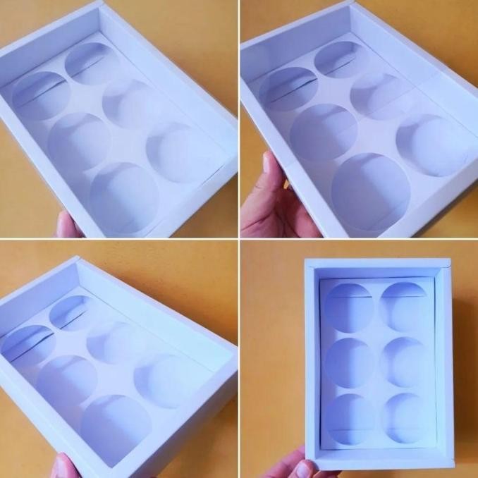 +++++] Dus Mika Polos Cupcake Sekat 6 " PUTIH "