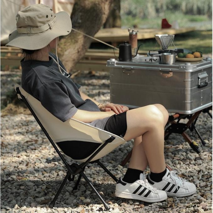 Kursi Lipat Portable Folding Chair Kursi Camping Moon Folding Chair