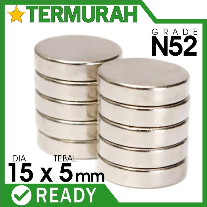 

<<<<<] magnet neodymium 15x5mm 15x5 mm 15 x 5 bulat koin putih neodimium neo