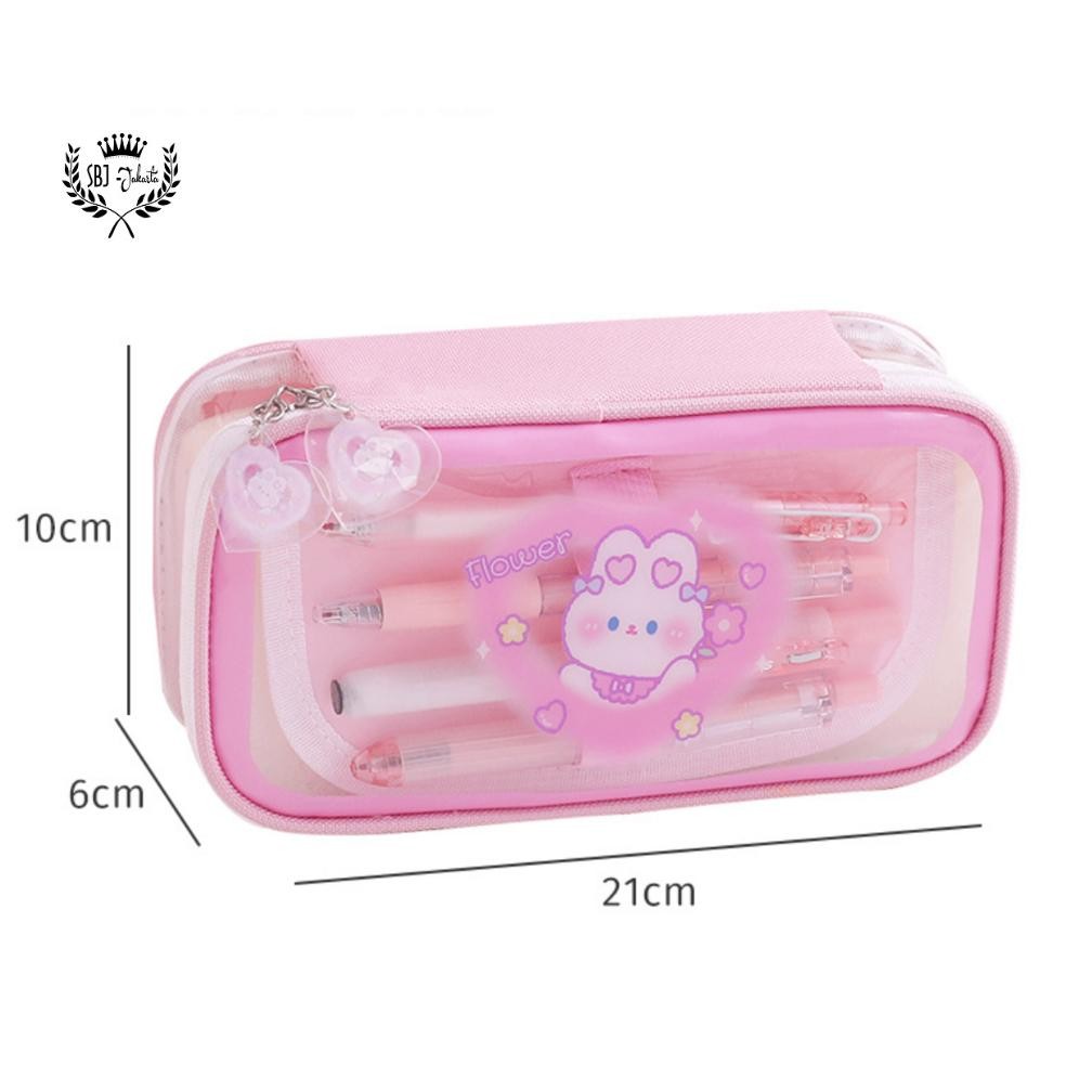 

hjg-7 Tempat pensil Kotak Pensil anak perempuan cewek waterproof Happy Rabbit Kapasitas Besar Premium