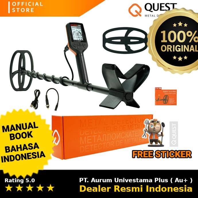 ready - metal detektor quest x10 pro alat pencari emas, logam dan harta karun - detektor emas