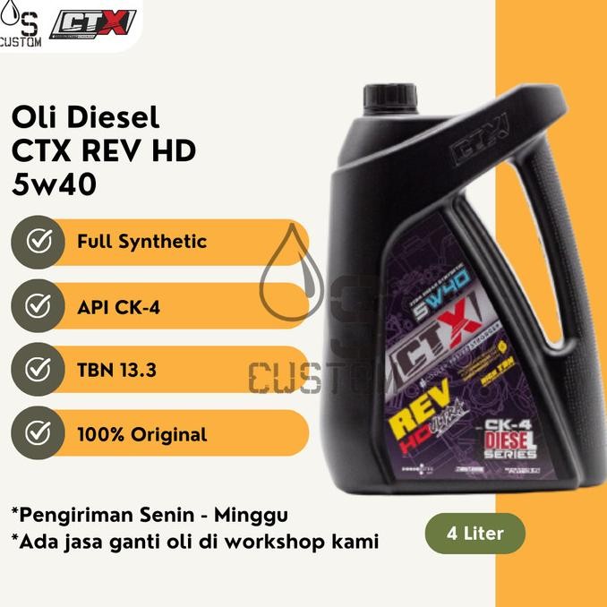 Oli  Oli Diesel Ctx Rev Hd 5W40 4 Liter Full Synthetic