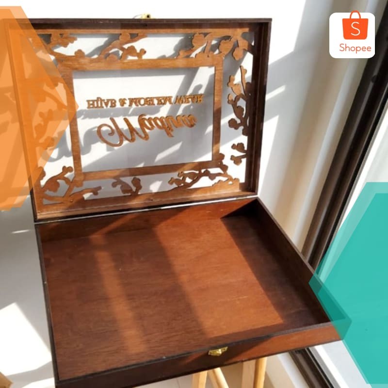

Murah Custom Kotak Kayu 33x44x6 / Kotak Mahar / Kotak Kado / Kotak Hampers Elegan