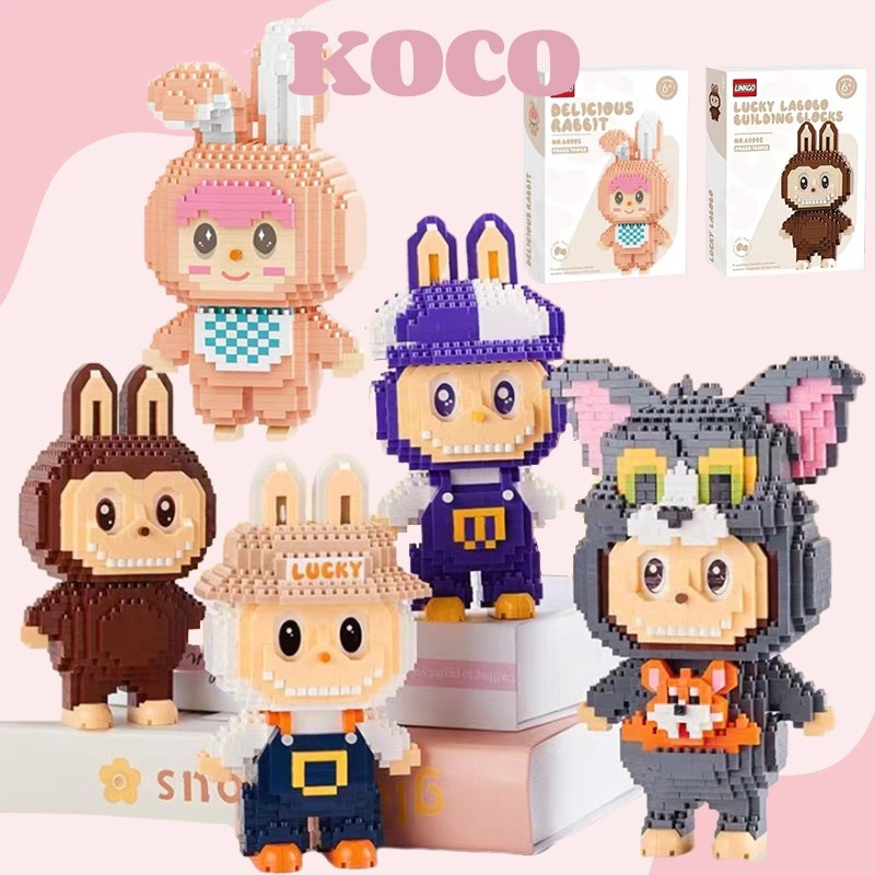 Koco Labubu Mainan Blok Konstruksi Berbentuk Boneka Nano Mini Block Balok Susun Nano 3D Toys