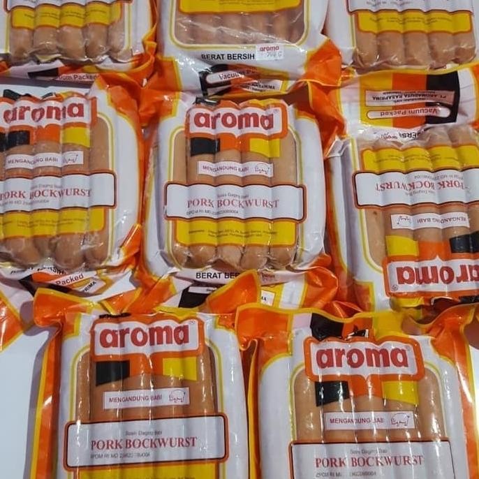 

PORK BOCKWURST SAUSAGE SOSIS BABI AROMA BALI 500gram perbungkus GGS