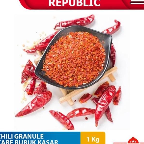 

Chili Granule 1 Kg / Cabe Bubuk Kasar / Cabe Granules Halal