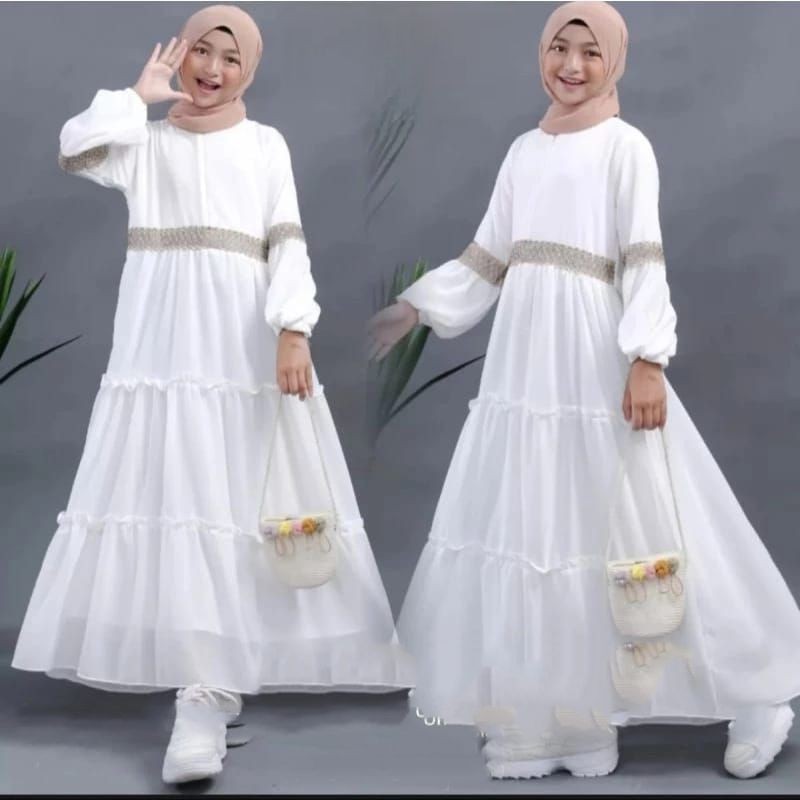 Gamis Anak Perempuan Terbaru 2024 Gams Pakaian Muslimah Kekinian Gaun Ghamis Ank Usia 2-14 Tahun Luc