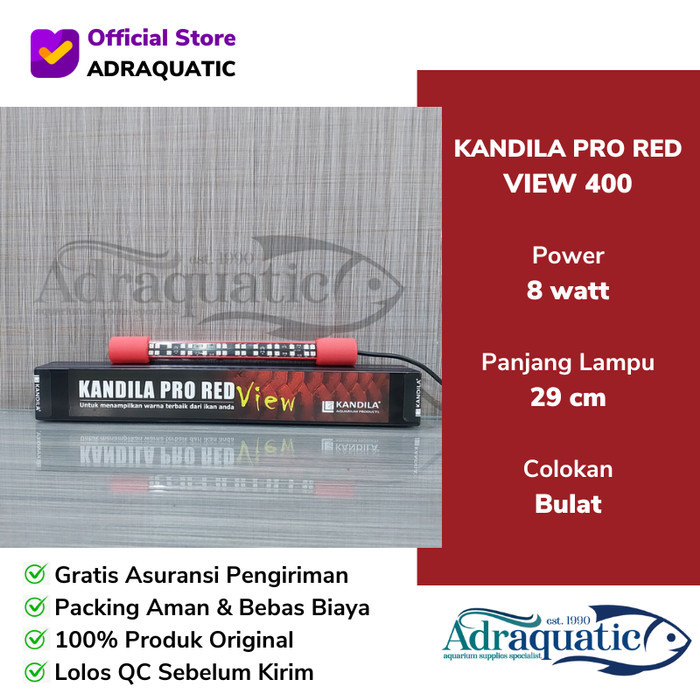 Kandila Pro Red View 400 Led Lampu Arwana Aquarium Lamp Celup Tanning